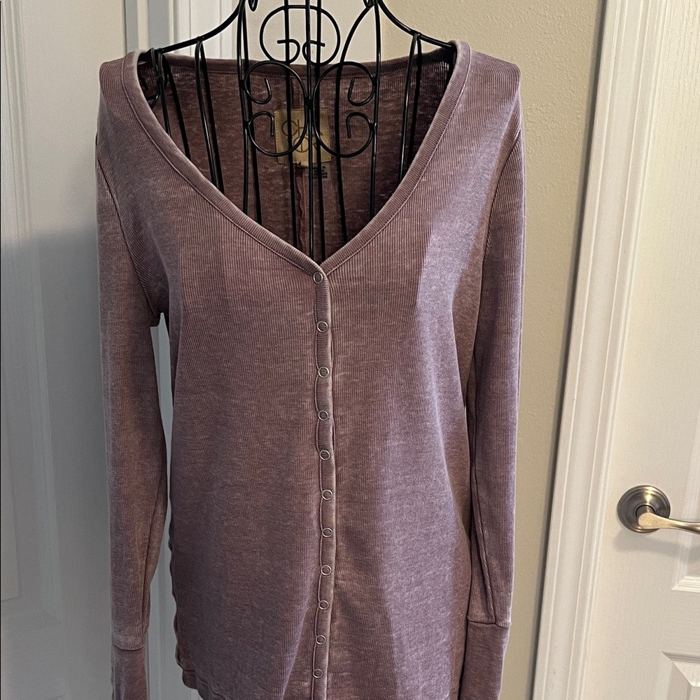 Chaser Purple Button-Up Top
